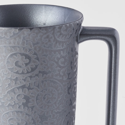 Mug with Handle 350ml Black Scroll Design - Image 2