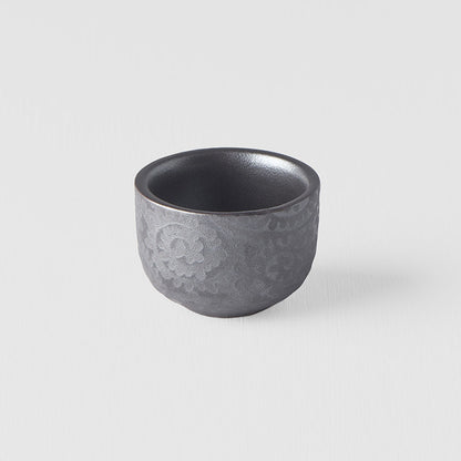 Sake Cup 35ml Black Scroll Glaze - Image 4