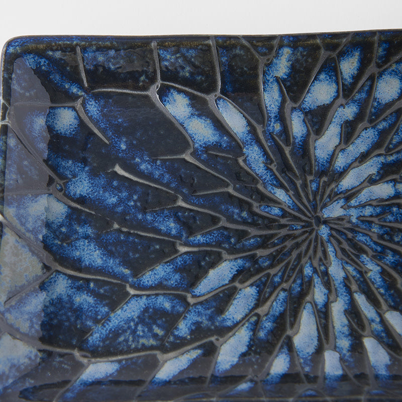 Sushi Plate 22cm Deep Blue Net Design - Image 2