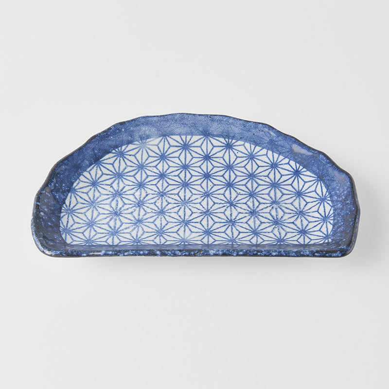 Plate Tempura 21cm Indigo Blue Starburst Design - Image 3