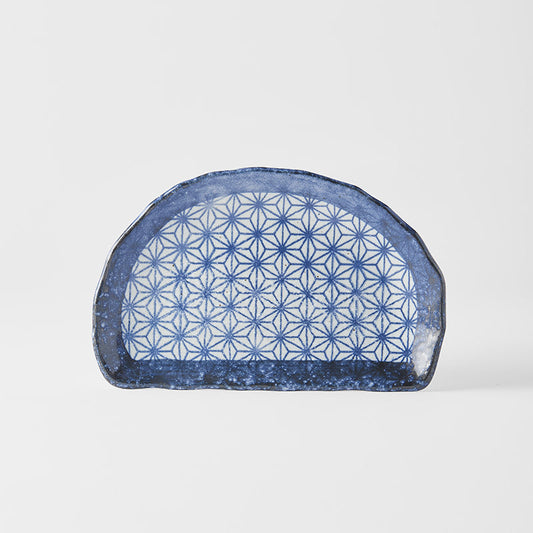 Plate Tempura 21cm Indigo Blue Starburst Design - Image 2