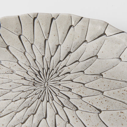 Plate D Shaped 21cm Grey Net Design - Image 3