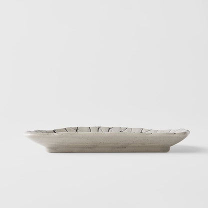 Plate D Shaped 21cm Grey Net Design - Image 4
