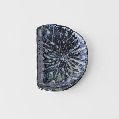 Plate D Shaped 21cm Indigo Blue Design - Image 2
