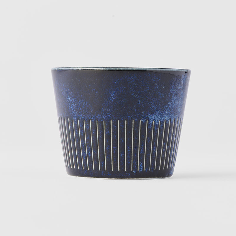 Soba Cup 175ml Ridged Indigo Blue Glaze - Image 3