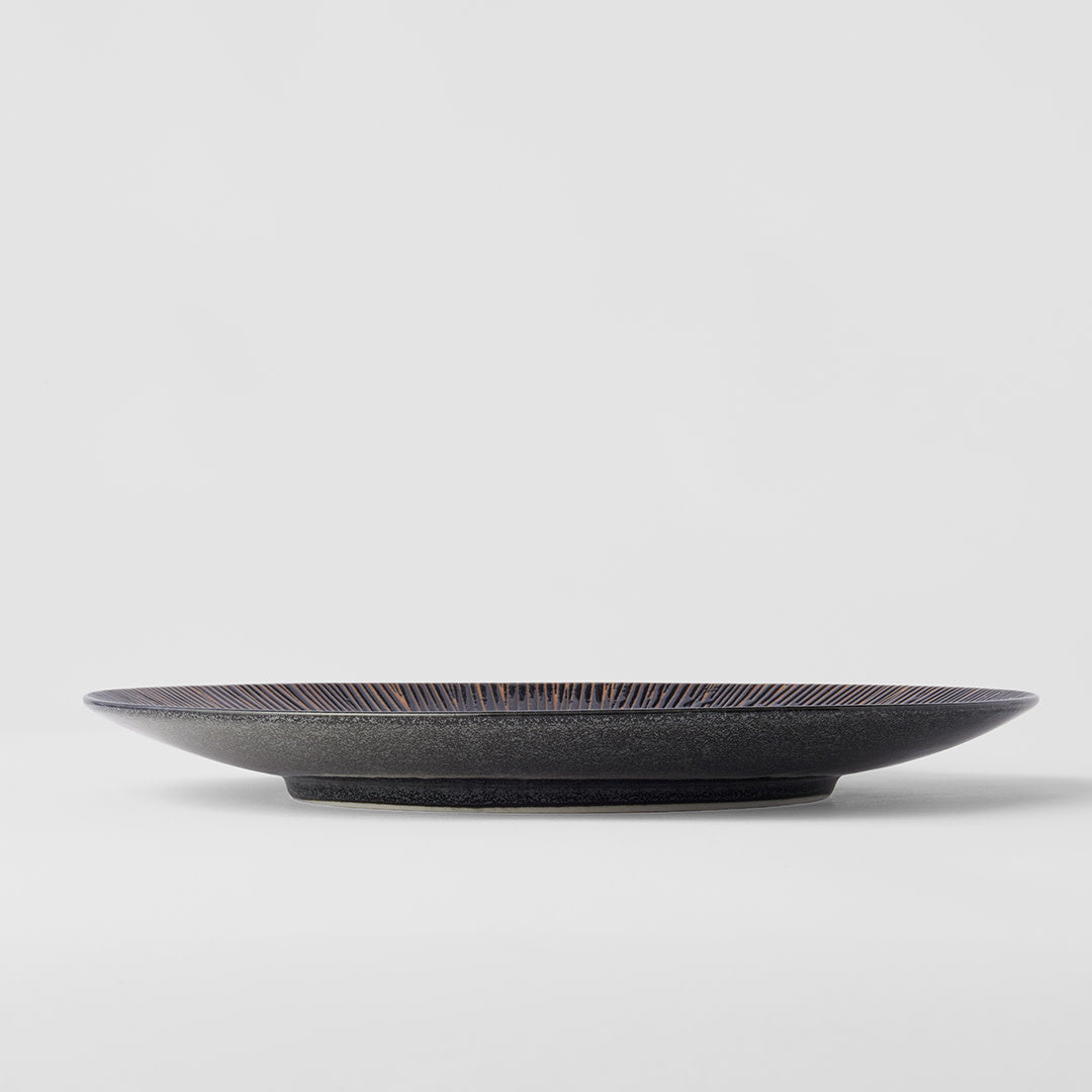 Plate 28cm Bronze Converging Line Glaze - Image 3
