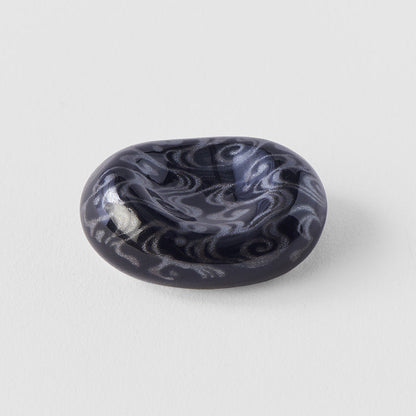 Chopstick Rest River Pebble Water Swirl Black Glaze - Image 2