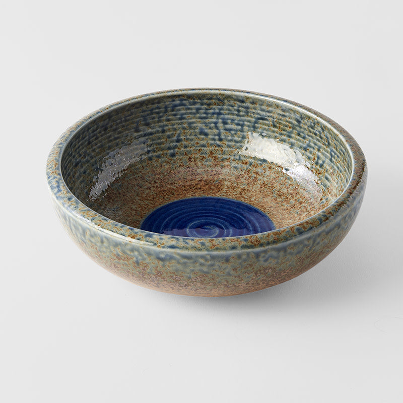 Bowl Thick Edge 24cm Earth & Sky Glaze w/ Blue pool - Image 3