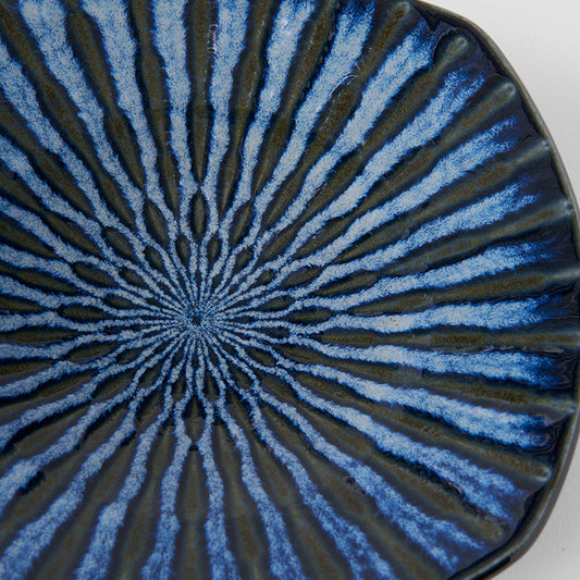 Plate Square 18cm Indigo Drip Glaze - Image 2