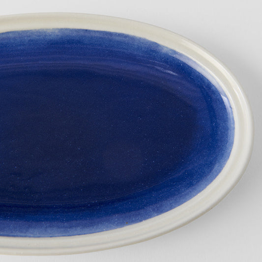 Plate Oval 22cm Ocean Blue Glaze - Image 2