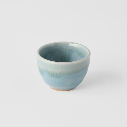 Sake Cup 30ml Crazed Blue Glaze