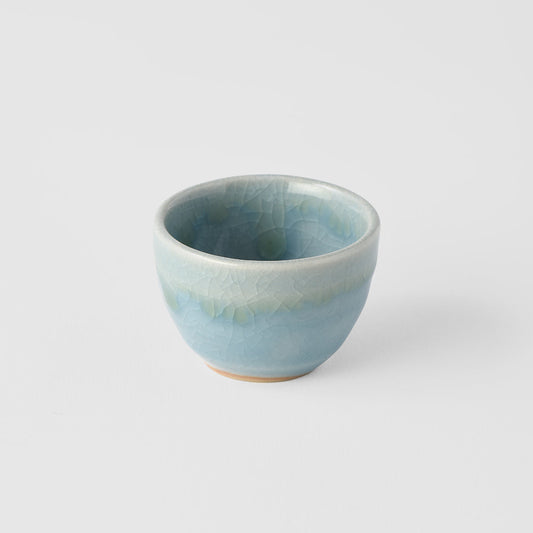 Sake Cup 30ml Crazed Blue Glaze