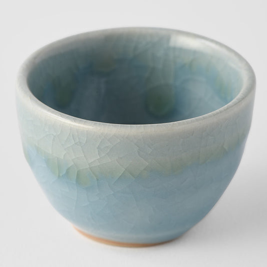 Sake Cup 30ml Crazed Blue Glaze - Image 2
