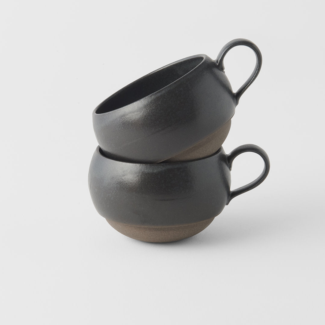 Sphere Mug with Handle 300ml Black Glaze - Image 4