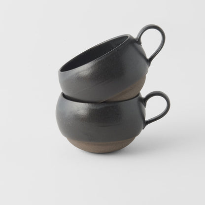 Sphere Mug with Handle 300ml Black Glaze - Image 4