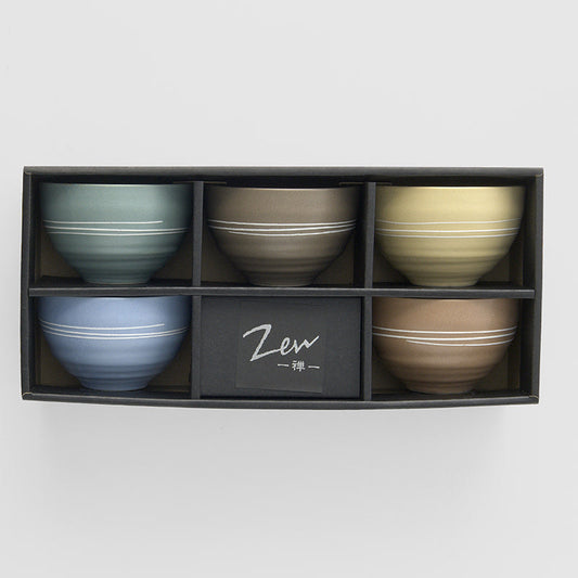 Bowl Set 5pcs 250ml Pastel Glazes - Image 2