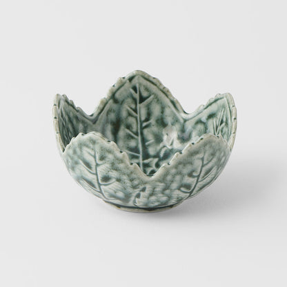 Sauce Dish Leaf 7.5cm Green Glaze