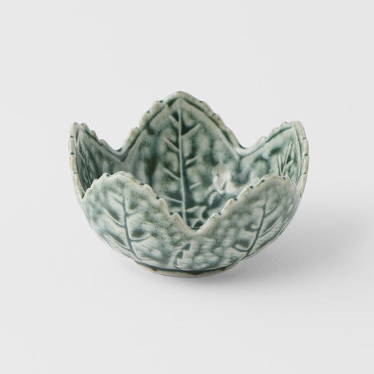 Sauce Dish Leaf 7.5cm Green Glaze