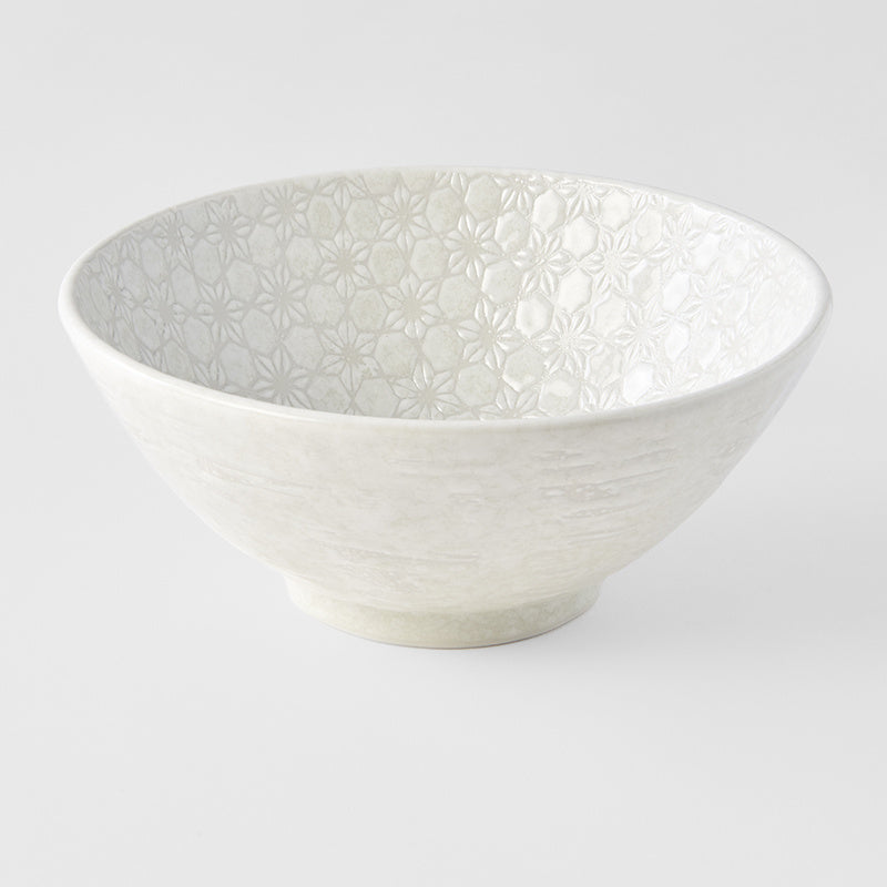 Udon Bowl 19.5cm White Star Glaze