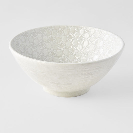 Udon Bowl 19.5cm White Star Glaze