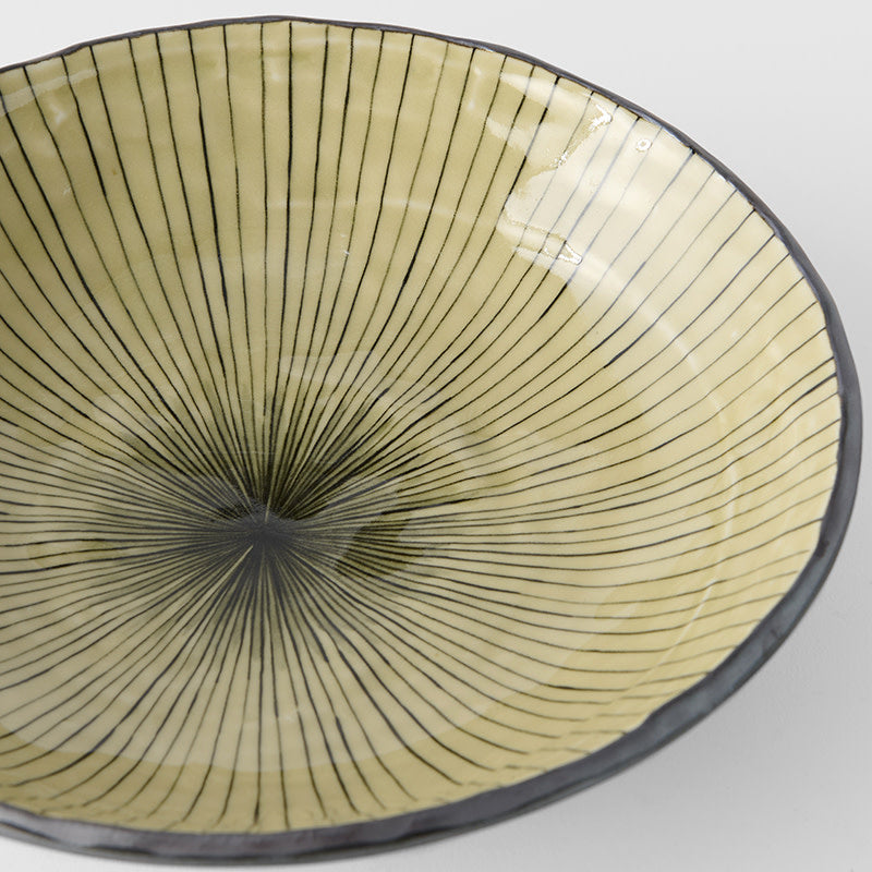 Pasta Bowl Open 24cm Green Converging Line Glaze - Image 2