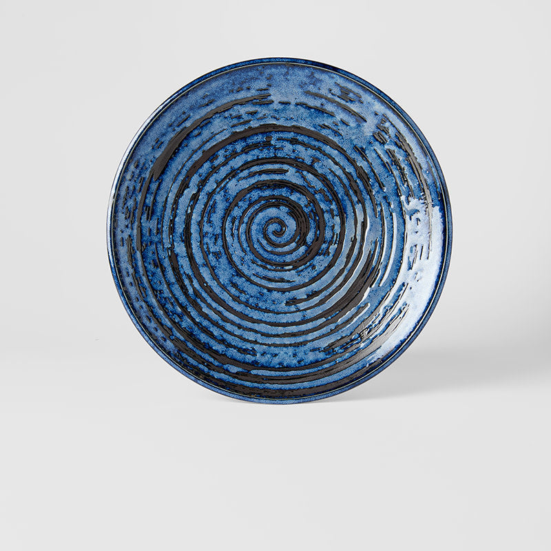 Dinner Plate 25cm Copper Swirl Glaze - Image 2