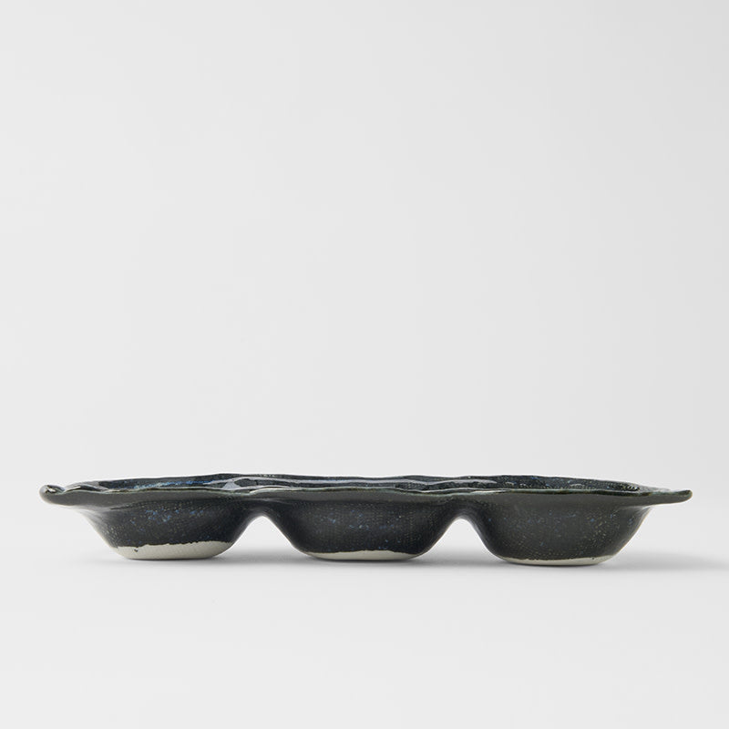 Edamame Triple Pod Dish 200ml Indigo Blue - Image 3