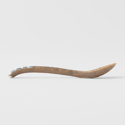 Spoon Small Bisque Indigo Checkerboard - Image 3
