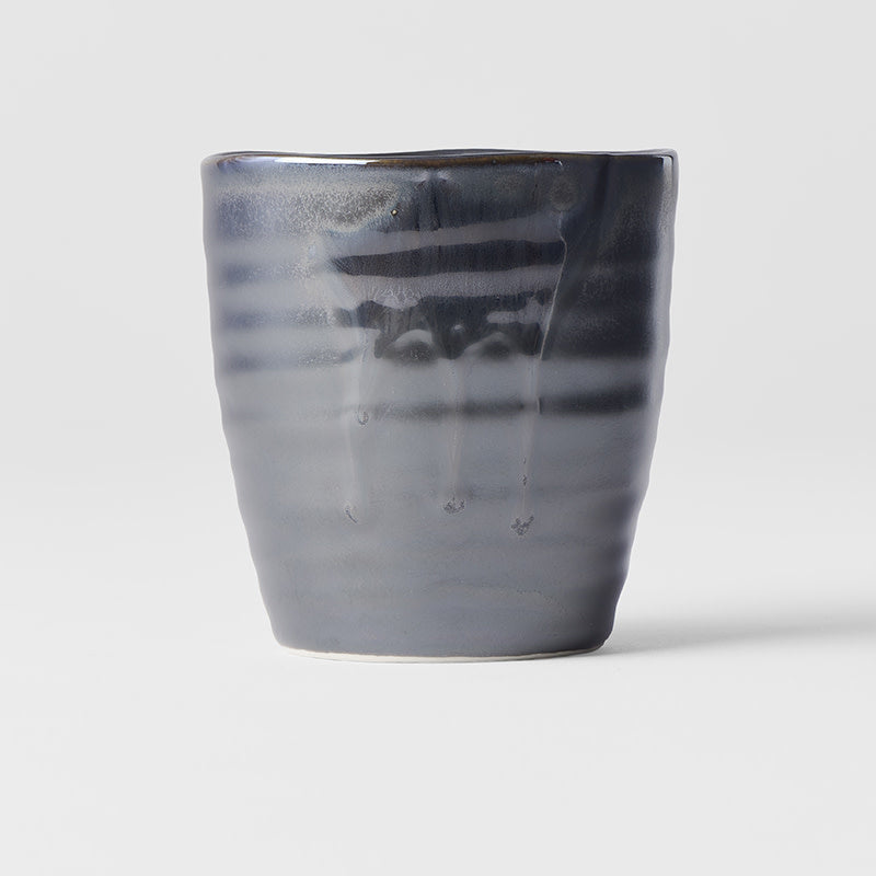 Sushi Mug 325ml Metallic Black Drip Glaze - Image 4