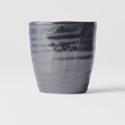 Sushi Mug 325ml Metallic Black Drip Glaze - Image 4