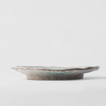 Plate Oval 25cm Aqua Splash Glaze - Image 3