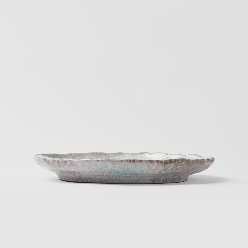 Plate Oval 30cm Aqua Splash Glaze - Image 3
