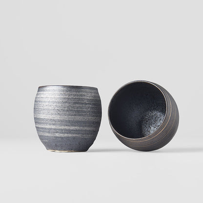 Cup Set Sho Chu 2pcs 320ml Silver Bronze Glaze - Image 5