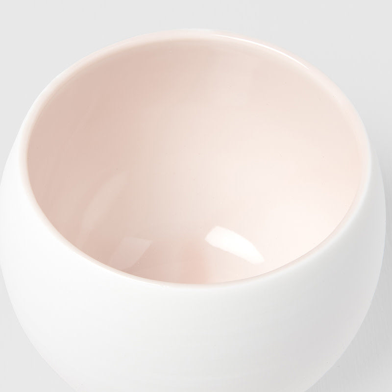 Cup Shochu 8.5cm Matte White & Light Pink Glaze - Image 4