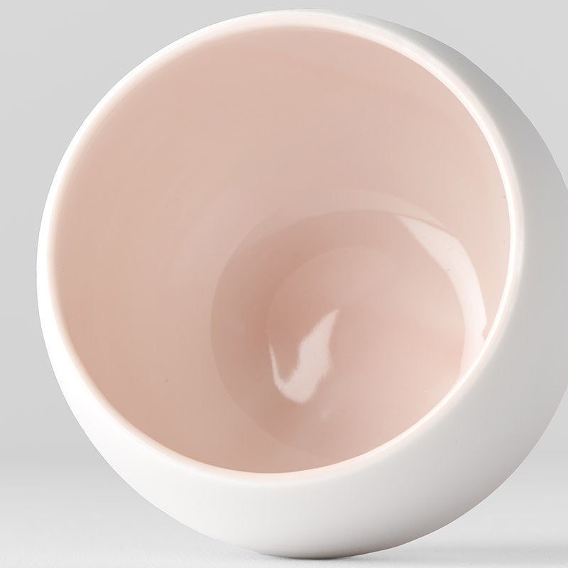 Cup Shochu 8.5cm Matte White & Light Pink Glaze - Image 3