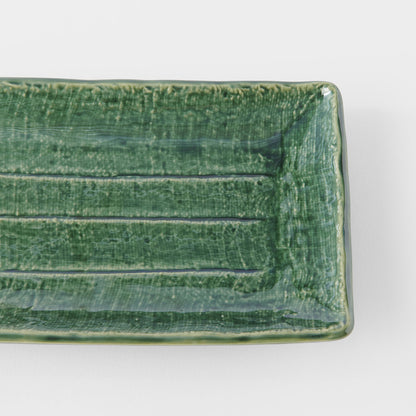 Sushi Plate 21cm Oribe Green Glaze - Image 2