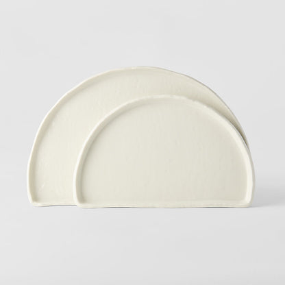Half Moon Plate 27cm Ivory White Glaze - Image 5