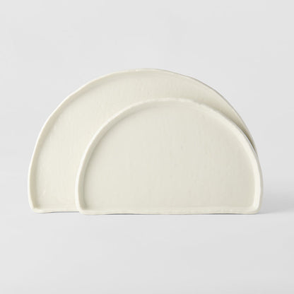 Half Moon Plate 21cm Ivory White Glaze - Image 5