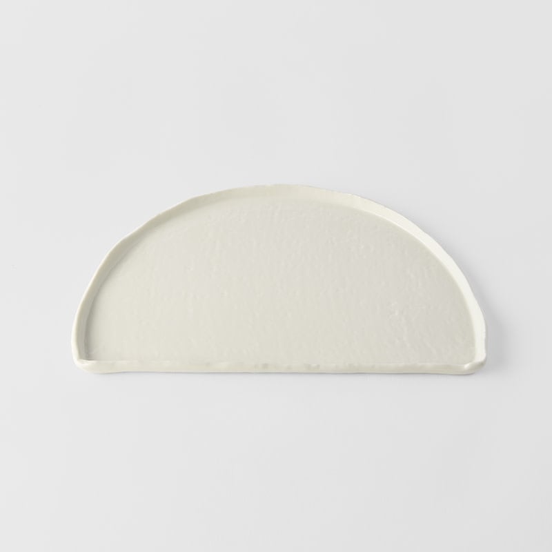 Half Moon Plate 27cm Ivory White Glaze - Image 3