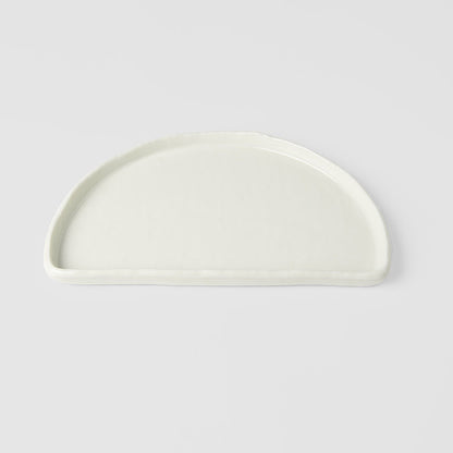 Half Moon Plate 21cm Ivory White Glaze - Image 3