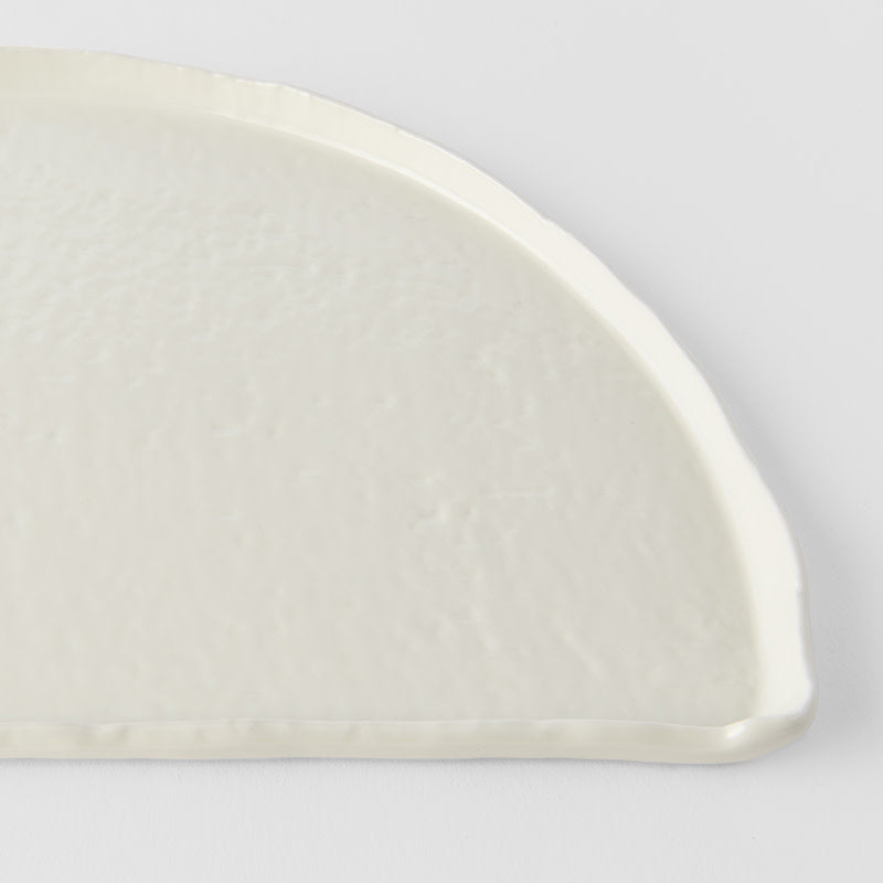 Half Moon Plate 27cm Ivory White Glaze - Image 2