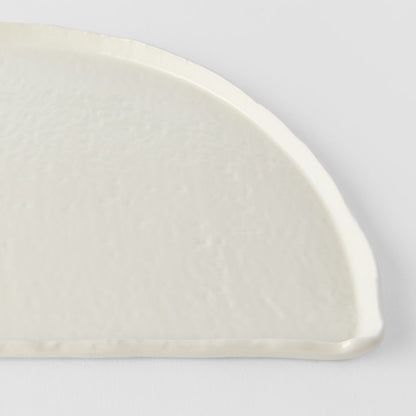 Half Moon Plate 27cm Ivory White Glaze - Image 2