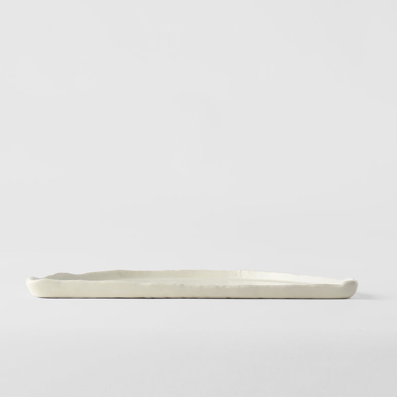 Half Moon Plate 27cm Ivory White Glaze - Image 4