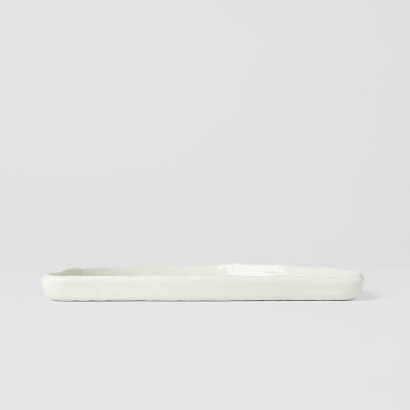 Half Moon Plate 21cm Ivory White Glaze - Image 4