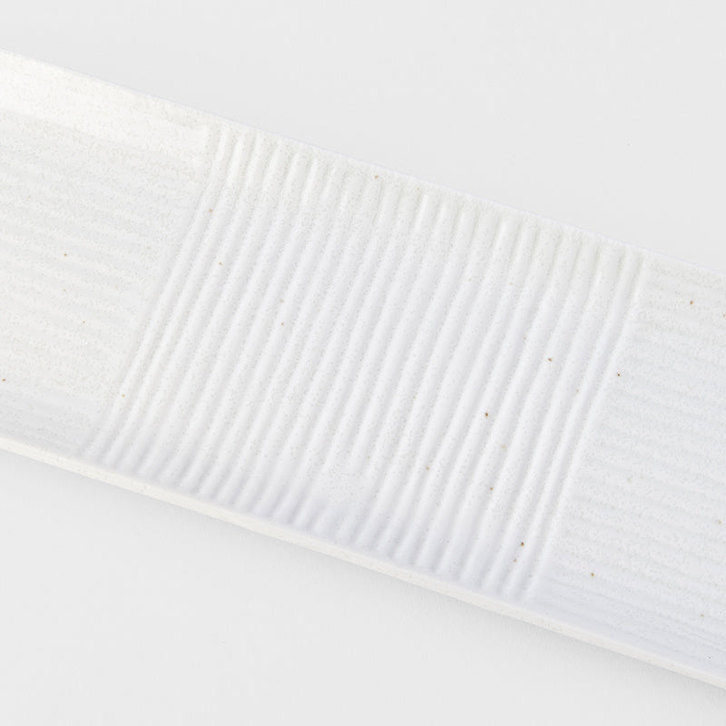 Sashimi Plate 33cm Line Design White Glaze - Image 3
