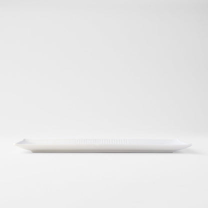 Sashimi Plate 33cm Line Design White Glaze - Image 4