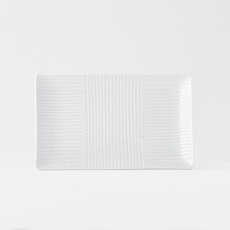 Sushi Plate 21cm Line White Design - Image 3