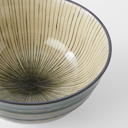 Udon Bowl Fluted 17cm Green Converging Line Glaze - Image 2