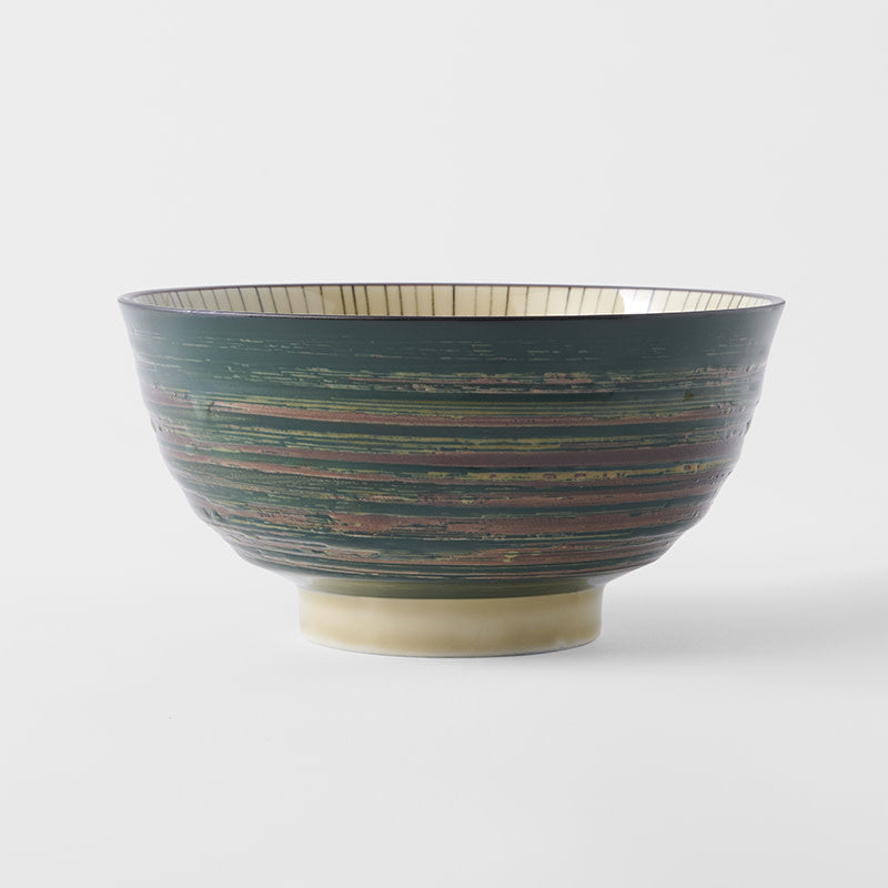 Udon Bowl Fluted 17cm Green Converging Line Glaze - Image 4