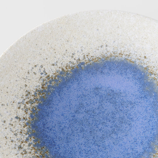 Dinner Plate 25.5cm Bright Blue Puddle Glaze - Image 2
